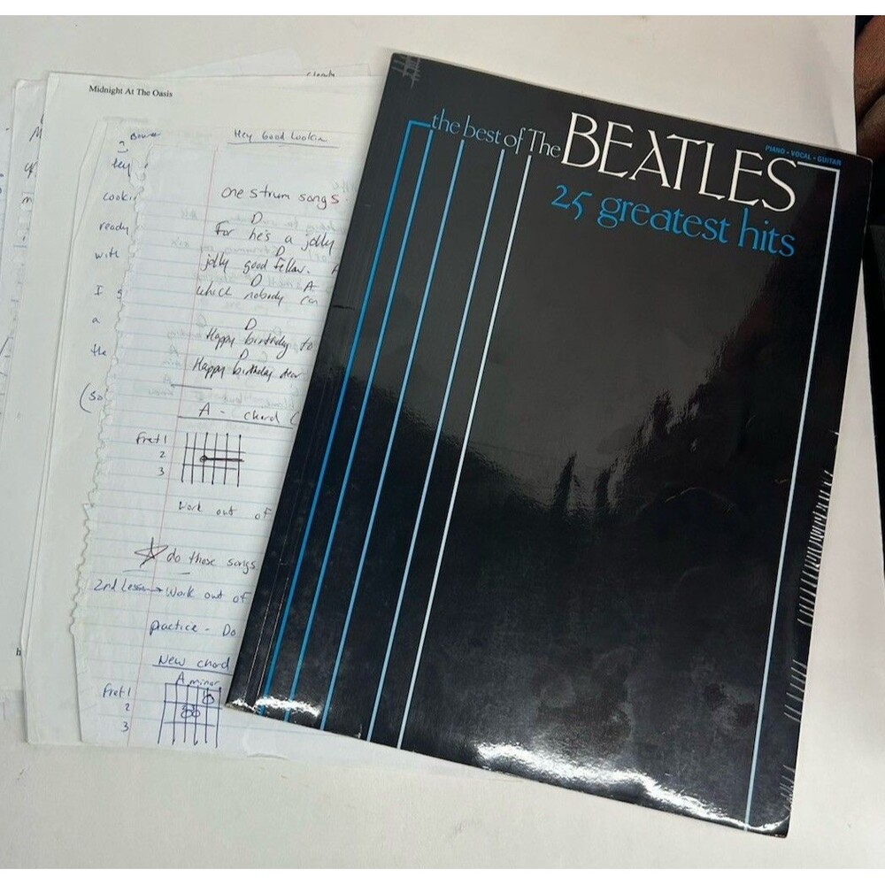 The Best of The Beatles 25 Greatest Hits Piano Vocal Guitar Book +Written Notes